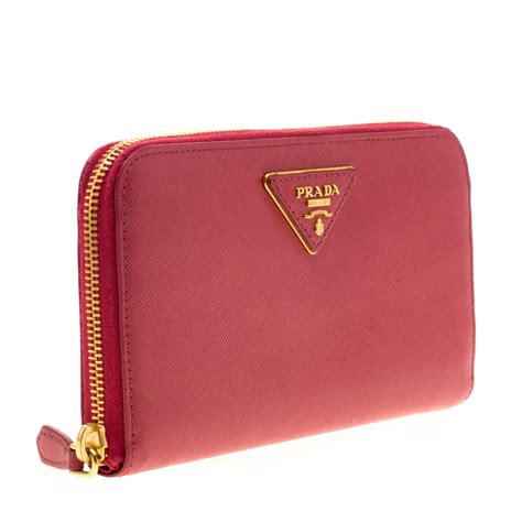 prada grained zip around wallet|Prada card holder with zipper.